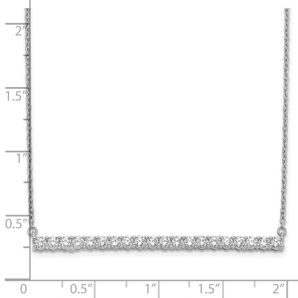 14k White Gold 1 Ct. Lab Grown Diamond VS/SI+ G+ 18 inch Bar Necklace