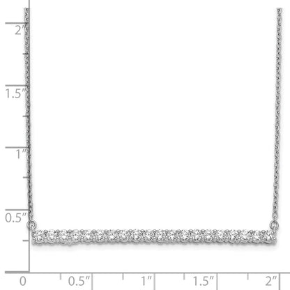 14k White Gold 1 Ct. Lab Grown Diamond VS/SI+ G+ 18 inch Bar Necklace