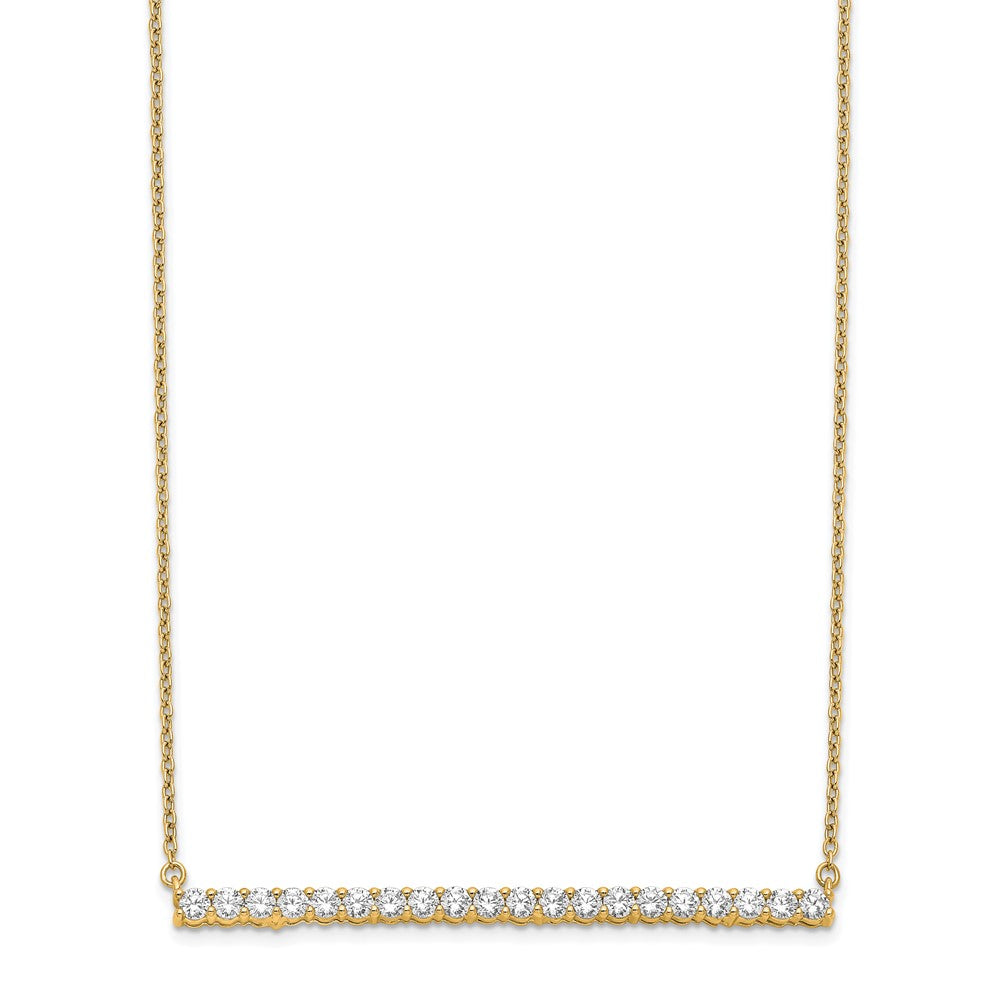 14k Yellow Gold 1 Ct. Lab Grown Diamond VS/SI+ G+ 18 inch Bar Necklace