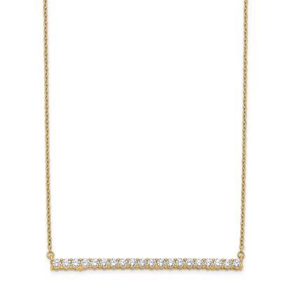 14k Yellow Gold 1 Ct. Lab Grown Diamond VS/SI+ G+ 18 inch Bar Necklace