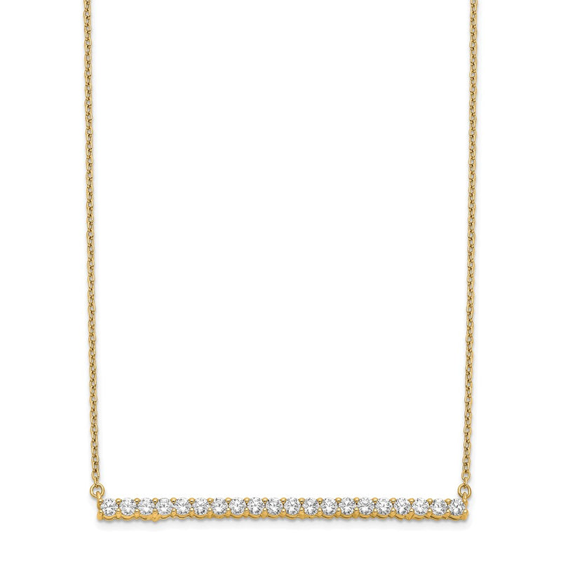 14k Yellow Gold 1 Ct. Lab Grown Diamond VS/SI+ G+ 18 inch Bar Necklace