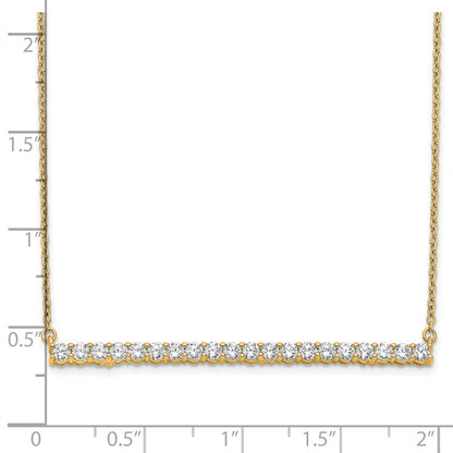 14k Yellow Gold 1 Ct. Lab Grown Diamond VS/SI+ G+ 18 inch Bar Necklace