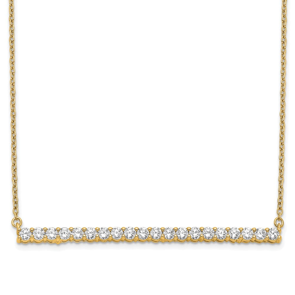 14k Yellow Gold 1 Ct. Lab Grown Diamond VS/SI+ G+ 18 inch Bar Necklace
