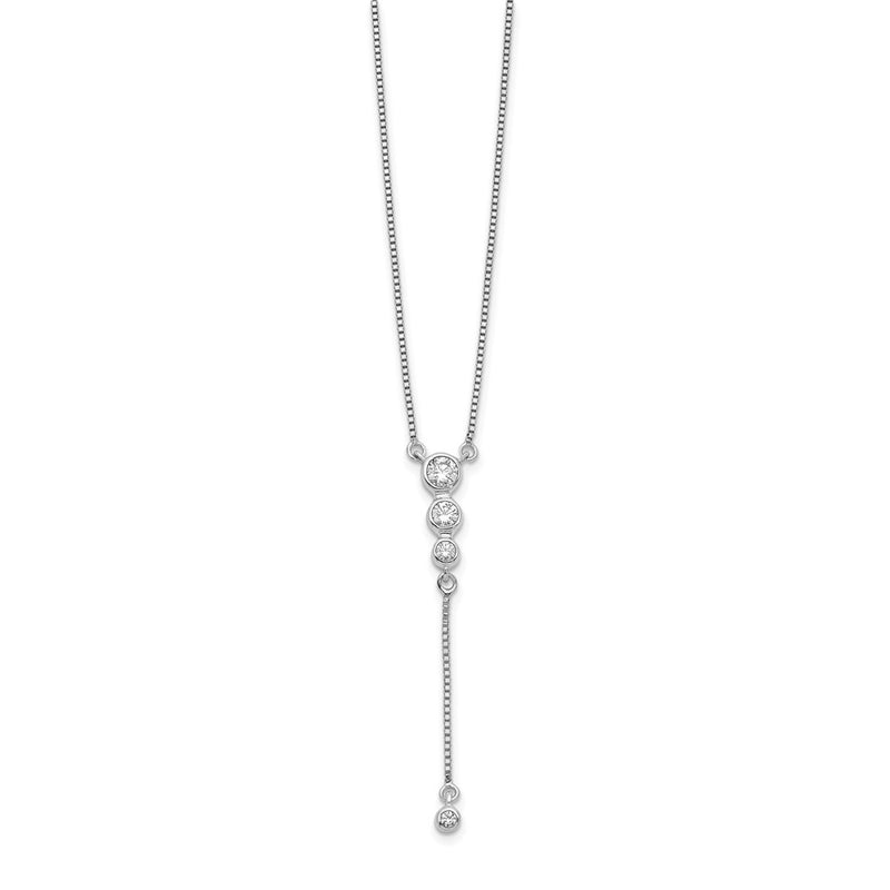 14k White Gold 1/4 Ct. Lab Grown Diamond VS/SI+ G+ 17.5 inch Dangle Necklace