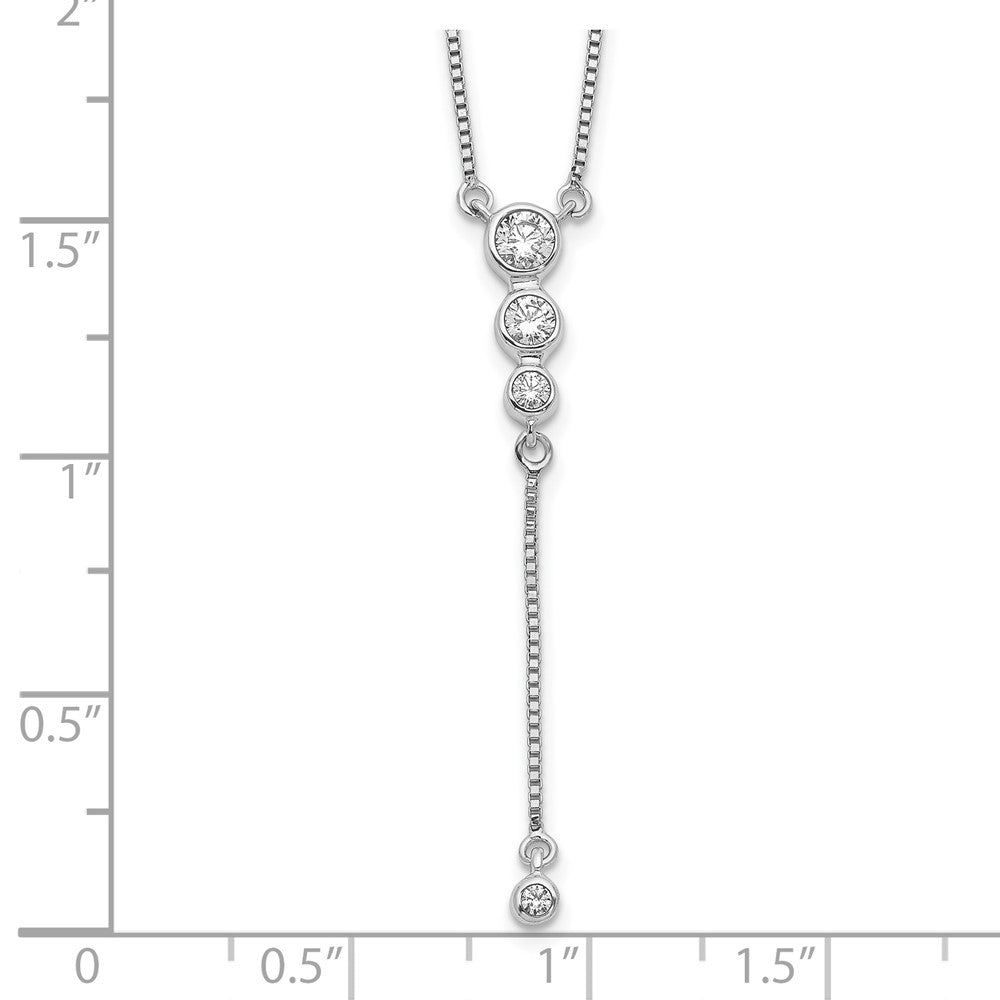 14k White Gold 1/4 Ct. Lab Grown Diamond VS/SI+ G+ 17.5 inch Dangle Necklace