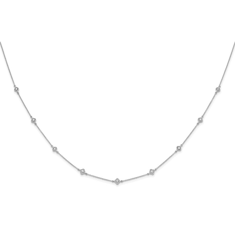 14k White Gold 1/2 Ct. Lab Grown Diamond VS/SI+ G+ Nine Station 18 inch Necklace