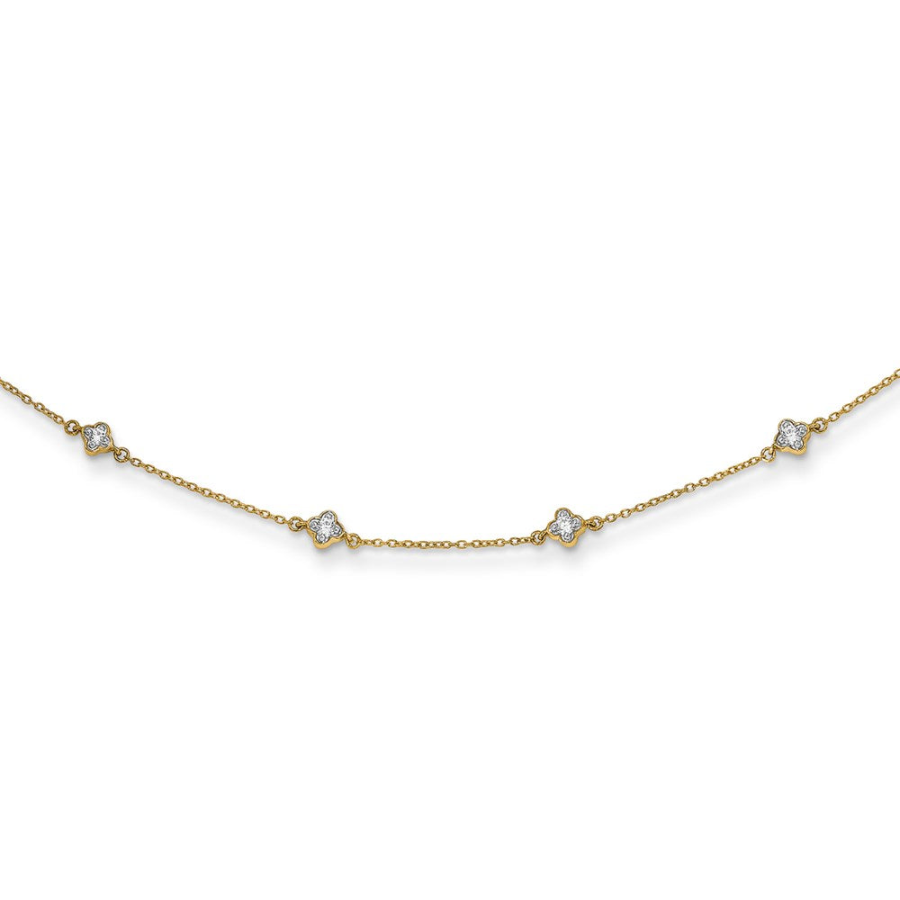 14k Yellow Gold 1/2 Ct. Lab Grown Diamond VS/SI+ G+ Nine Station 18 inch Necklace