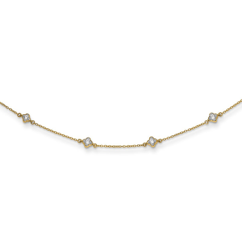 14k Yellow Gold 1/2 Ct. Lab Grown Diamond VS/SI+ G+ Nine Station 18 inch Necklace