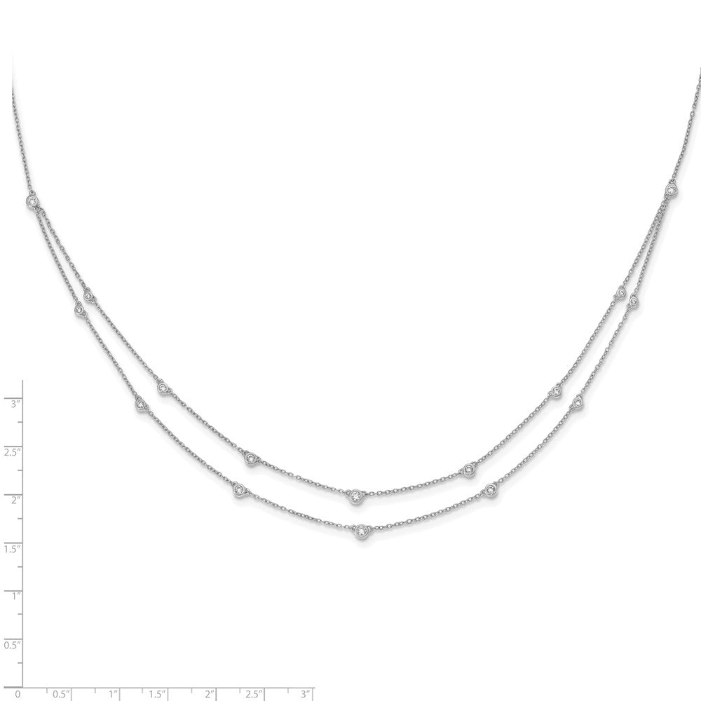 14k White Gold 1/2 Ct. Lab Grown Diamond VS/SI+ G+ Sixteen Station Double Strand 18 inch Necklace