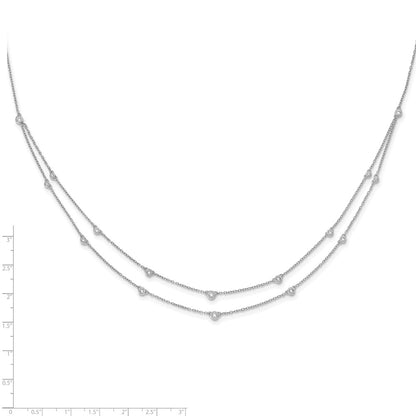 14k White Gold 1/2 Ct. Lab Grown Diamond VS/SI+ G+ Sixteen Station Double Strand 18 inch Necklace