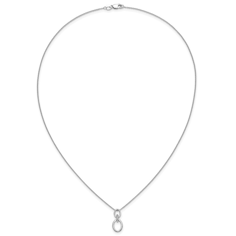 14k White Gold Real Diamond Ovals 18 inch Necklace
