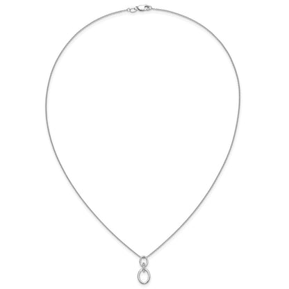 14k White Gold Real Diamond Ovals 18 inch Necklace