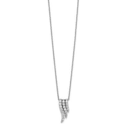 14k White Gold 1/2 Ct. Lab Grown Diamond VS/SI+ G+ 18 inch Dangle Pendant Necklace