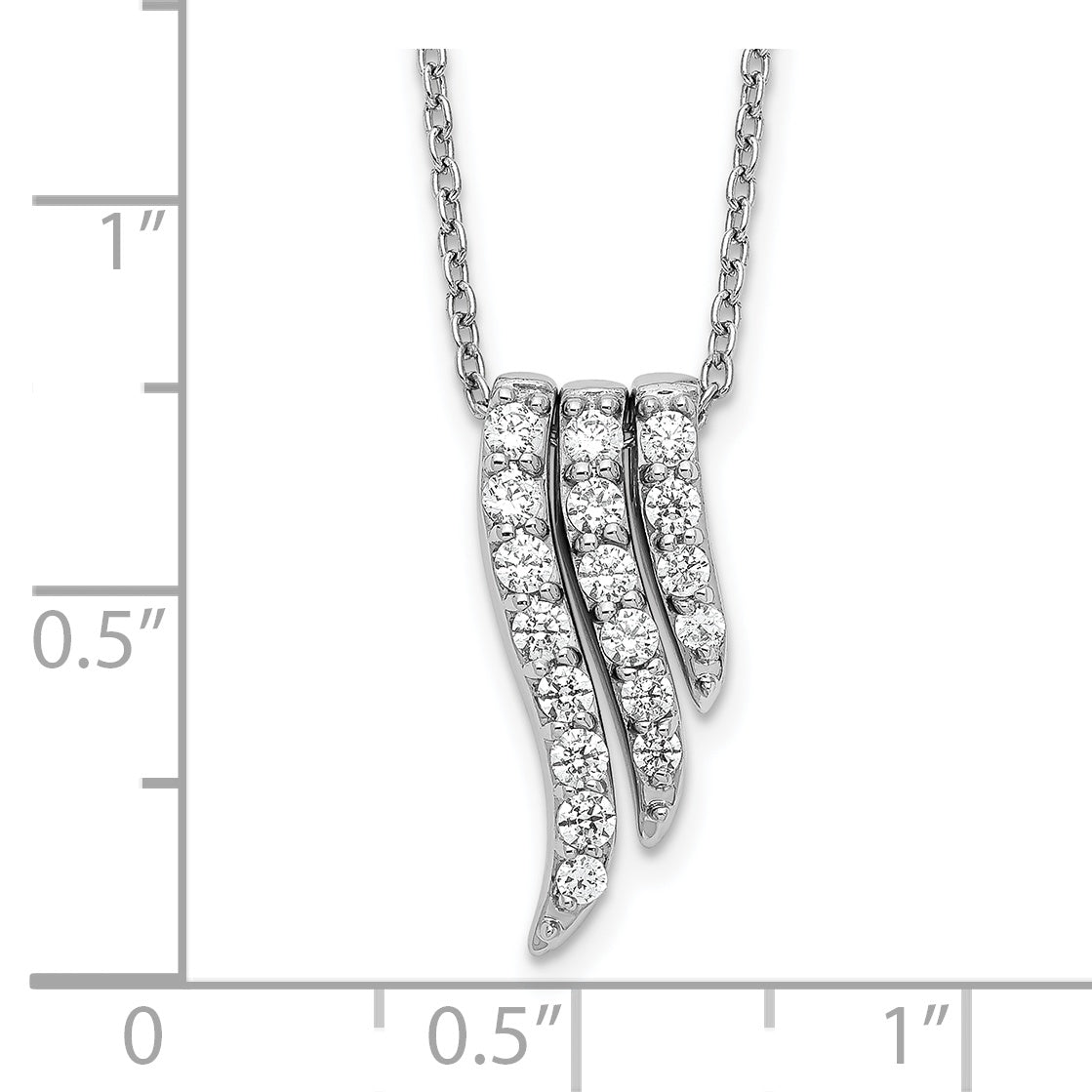 14k White Gold 1/2 Ct. Lab Grown Diamond VS/SI+ G+ 18 inch Dangle Pendant Necklace