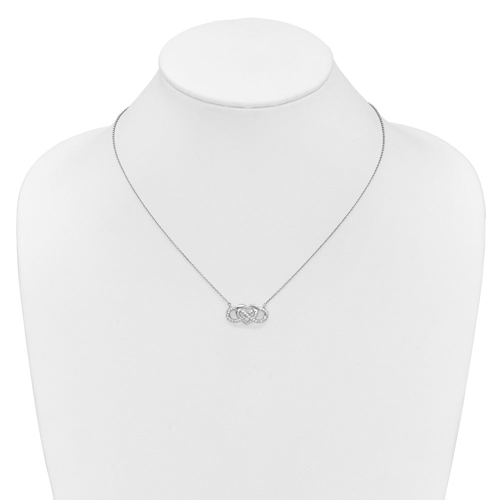 14k White Gold 1/5 Ct. Lab Grown Diamond VS/SI+ G+ 18 inch Infinity Heart Necklace