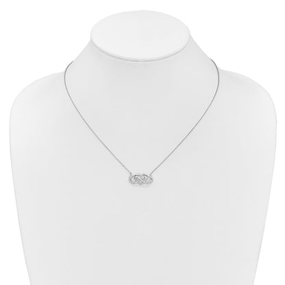 14k White Gold 1/5 Ct. Lab Grown Diamond VS/SI+ G+ 18 inch Infinity Heart Necklace