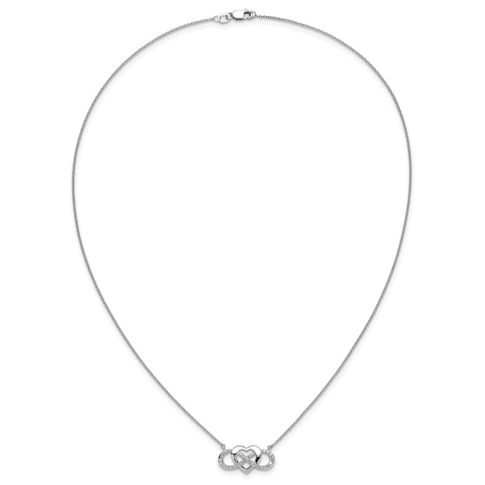 14k White Gold 1/5 Ct. Lab Grown Diamond VS/SI+ G+ 18 inch Infinity Heart Necklace