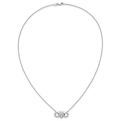 14k White Gold 1/5 Ct. Lab Grown Diamond VS/SI+ G+ 18 inch Infinity Heart Necklace