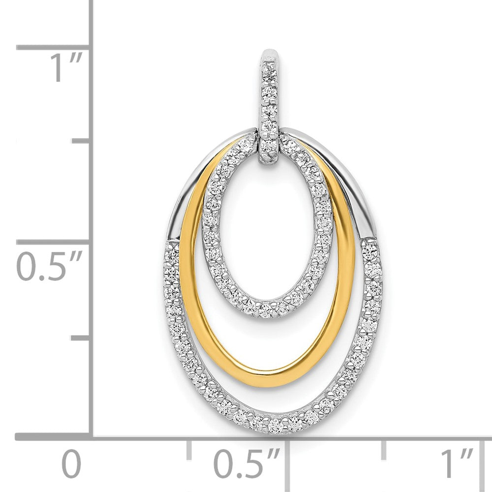 10K Two-Tone 1/4Ct. Diamond Fancy Triple Oval Pendant