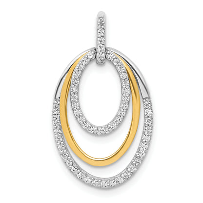 14k Two-tone Two Tone 1/4 Ct. Lab Grown Diamond VS/SI+ G+ Triple Oval Dangle Pendant