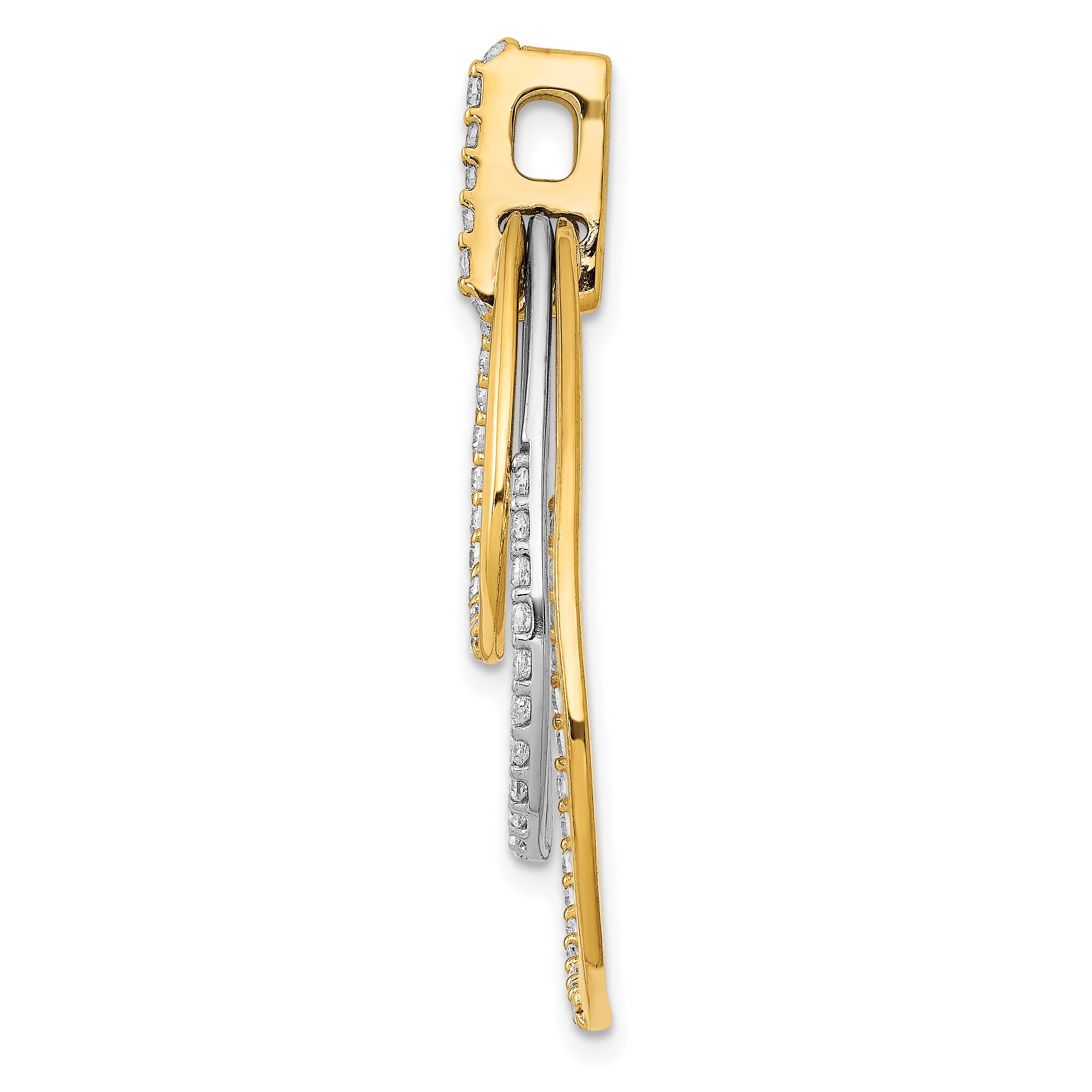 14K Two-Tone Lab Grown Diamond VS/SI FGH Teardrop Pendant