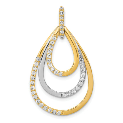 14K Two-Tone Lab Grown Diamond VS/SI FGH Teardrop Pendant