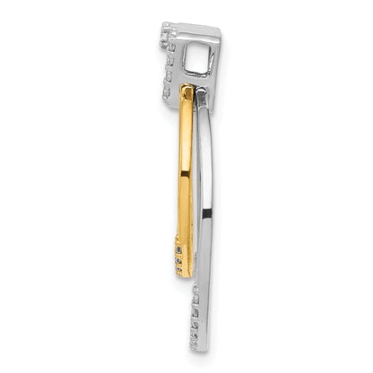 14k Two-tone Two Tone 1/4 Ct. Lab Grown Diamond VS/SI+ G+ Double Circle Dangle Pendant