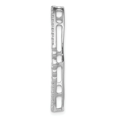 14k White Gold 3/4 Ct. Lab Grown Diamond VS/SI+ G+ Oval Chain Slide Pendant