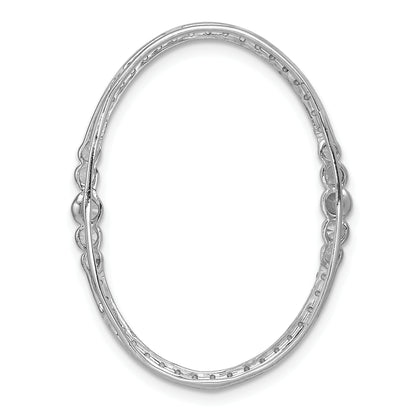 14k White Gold 3/4 Ct. Lab Grown Diamond VS/SI+ G+ Oval Chain Slide Pendant