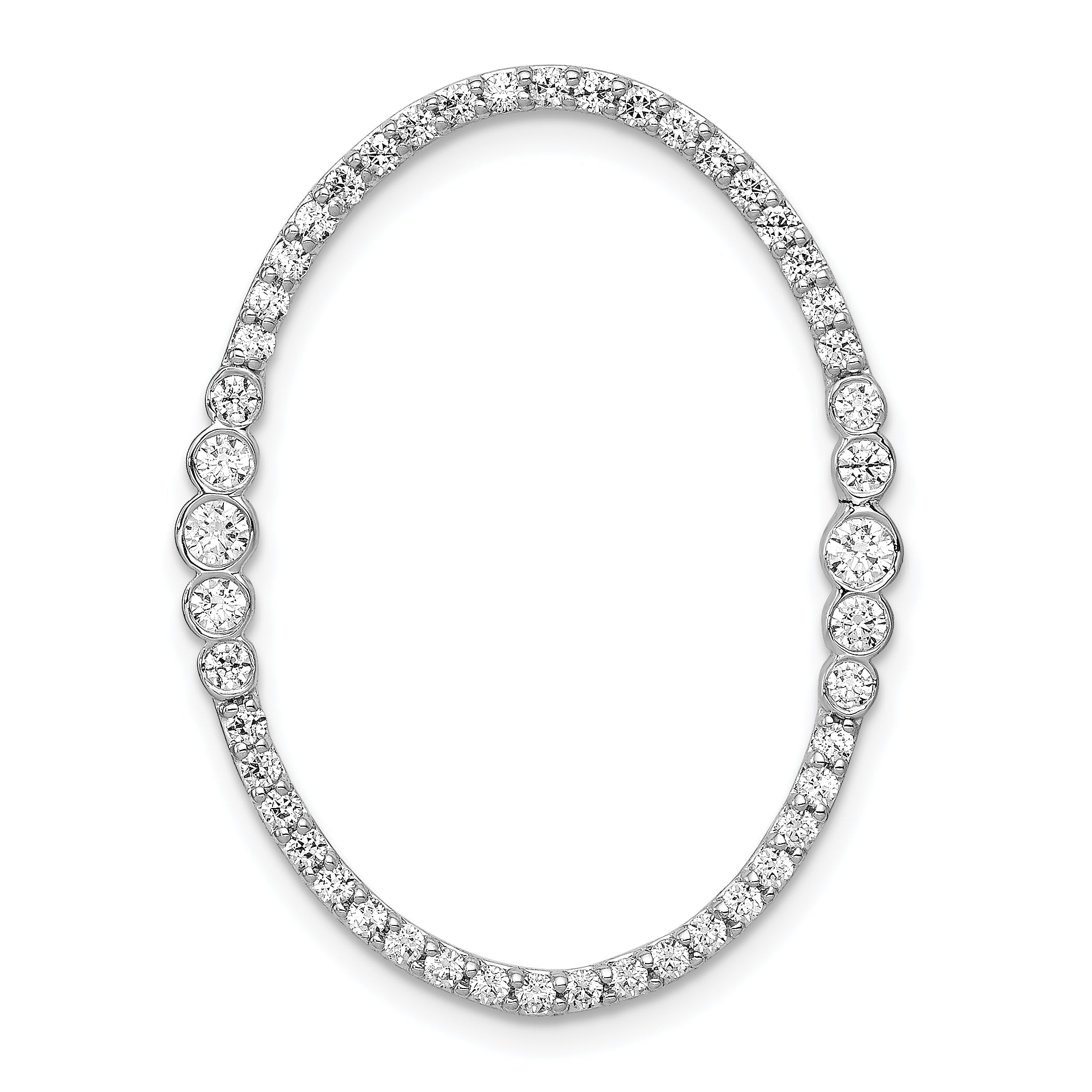 14k White Gold 3/4 Ct. Lab Grown Diamond VS/SI+ G+ Oval Chain Slide Pendant