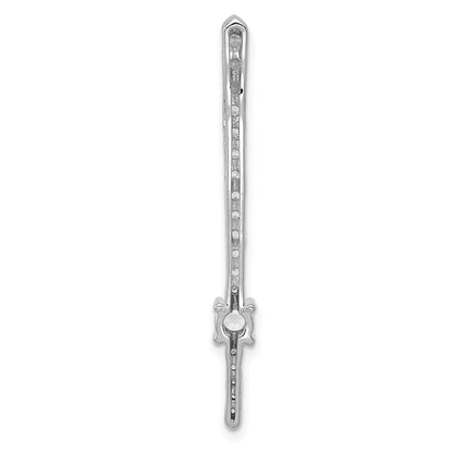 14k White Gold 5/8 Ct. Lab Grown Diamond VS/SI+ G+ Fancy Bar Chain Slide Pendant