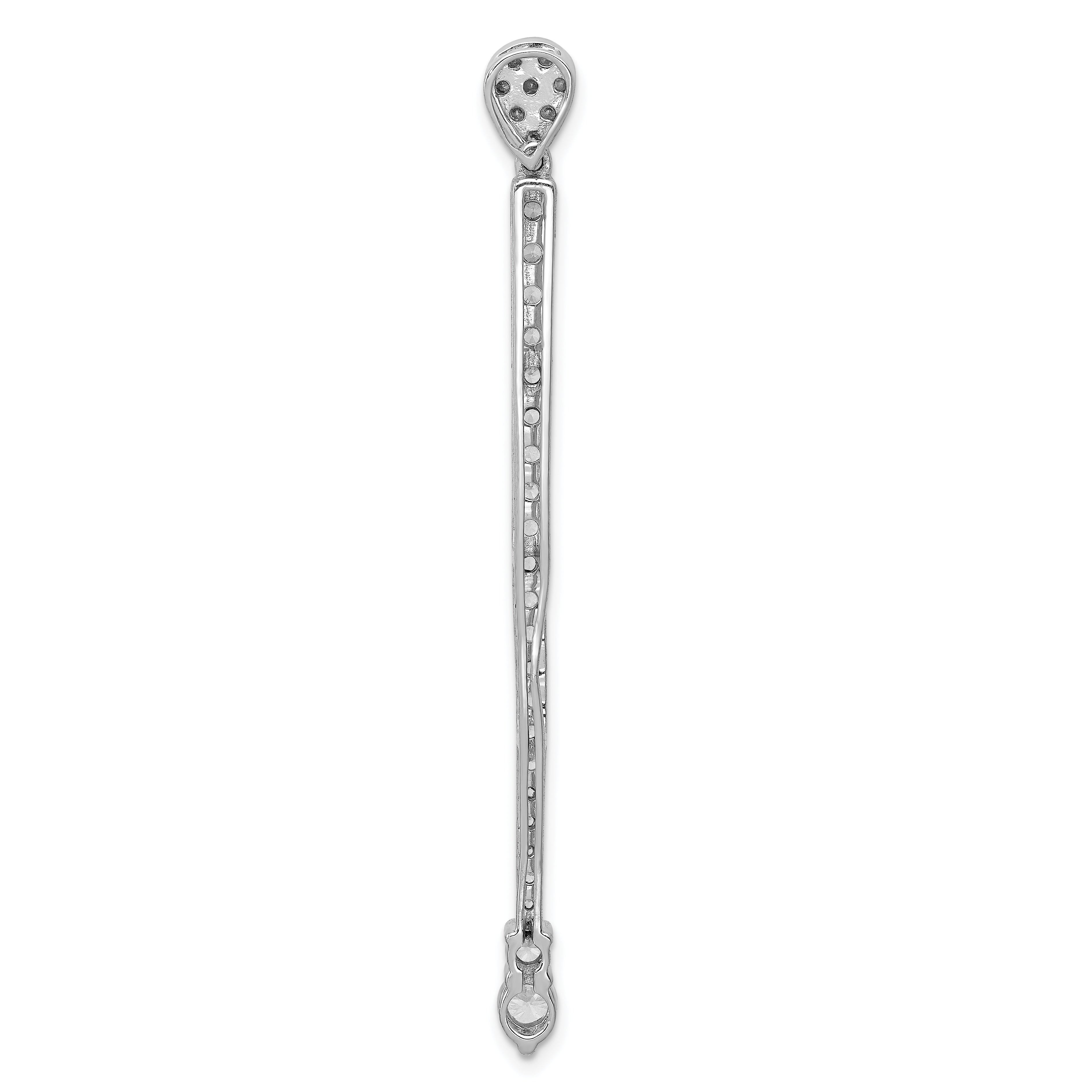 14k White Gold 1 Ct. Lab Grown Diamond VS/SI+ G+ Fancy Bar Chain Slide Pendant