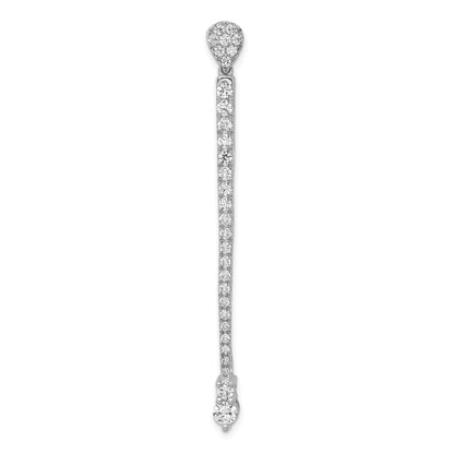 14k White Gold 1 Ct. Lab Grown Diamond VS/SI+ G+ Fancy Bar Chain Slide Pendant