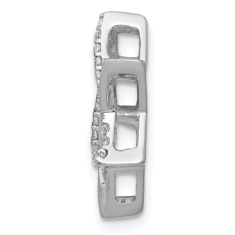 14K White Gold Lab Grown Diamond VS/SI+ G+ Star of David Chain Slide