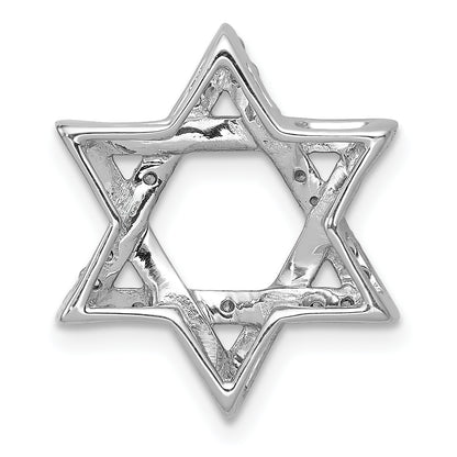 14K White Gold Lab Grown Diamond VS/SI+ G+ Star of David Chain Slide