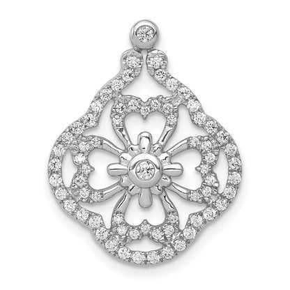 14k White Gold 1/2 Ct. Lab Grown Diamond VS/SI+ G+ Fancy Design Chain Slide Pendant