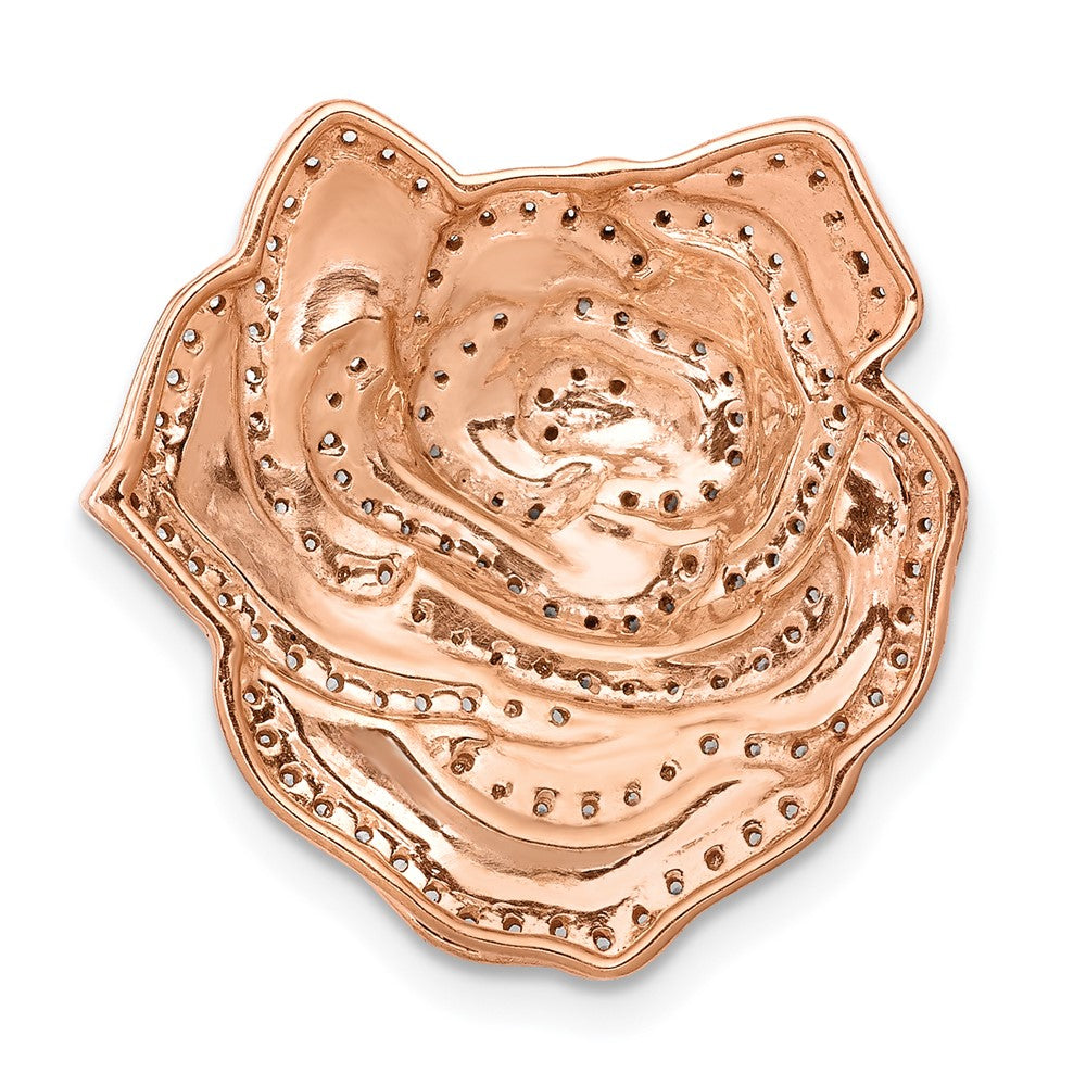14k Rose Gold 1/2ct. Real Diamond Fancy Flower Chain Slide