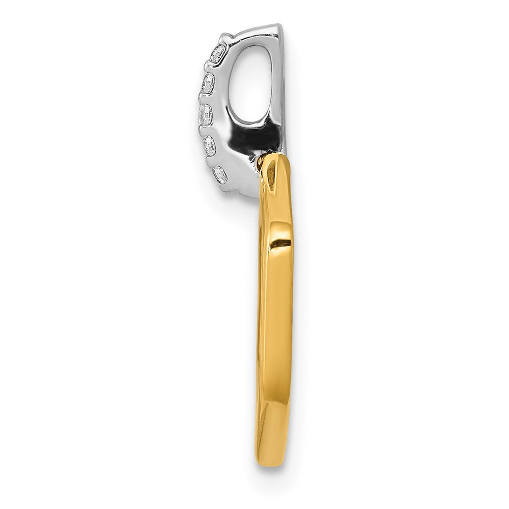 14K Two Tone 1/20Ct. Diamond Fancy Hexagon Pendant