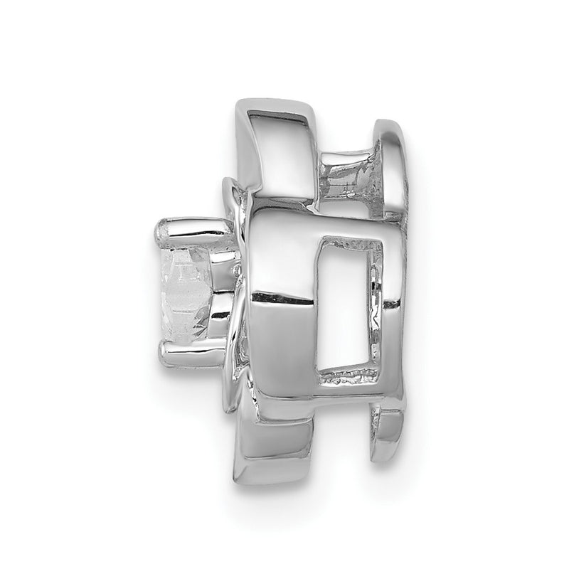 14k White Gold 1/4 Ct. Lab Grown Diamond VS/SI+ G+ Flower Chain Slide Pendant