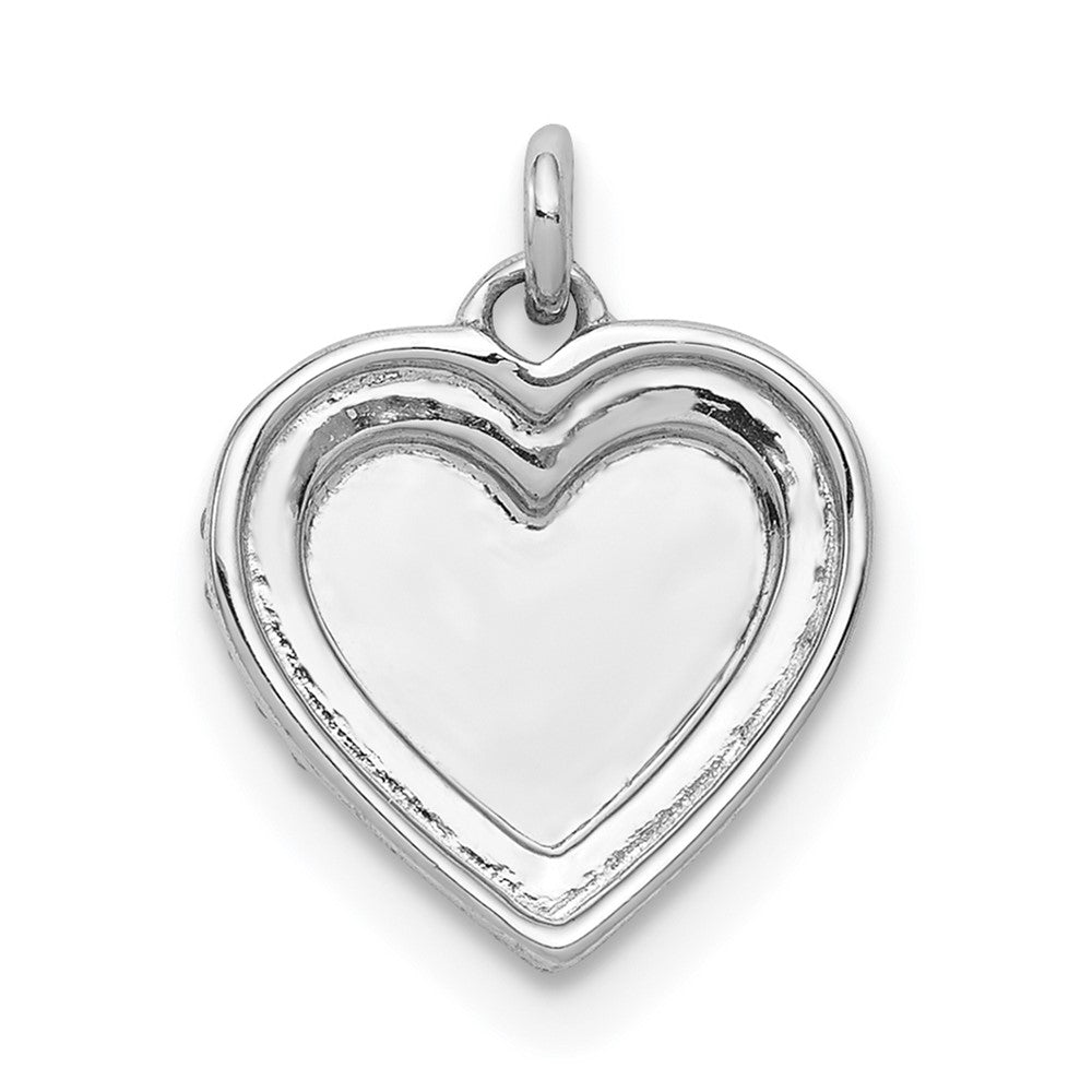 14K White Gold 1/10Ct. Diamond Fancy Polished Heart Pendant