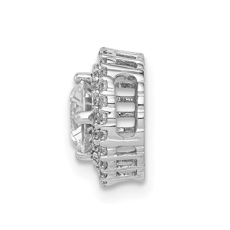 10K White Gold 5.2mm Center 1/5Ct. Diamond Semi-Mount Chain Slide
