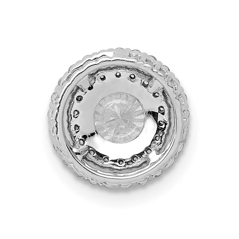 14k White Gold 3/4 Ct. Lab Grown Diamond VS/SI+ G+ Halo Chain Slide Pendant
