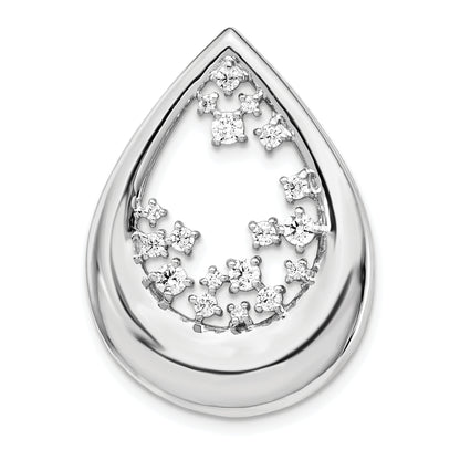 14K White Gold Lab Grown Diamond VS/SI FGH Teardrop Pendant