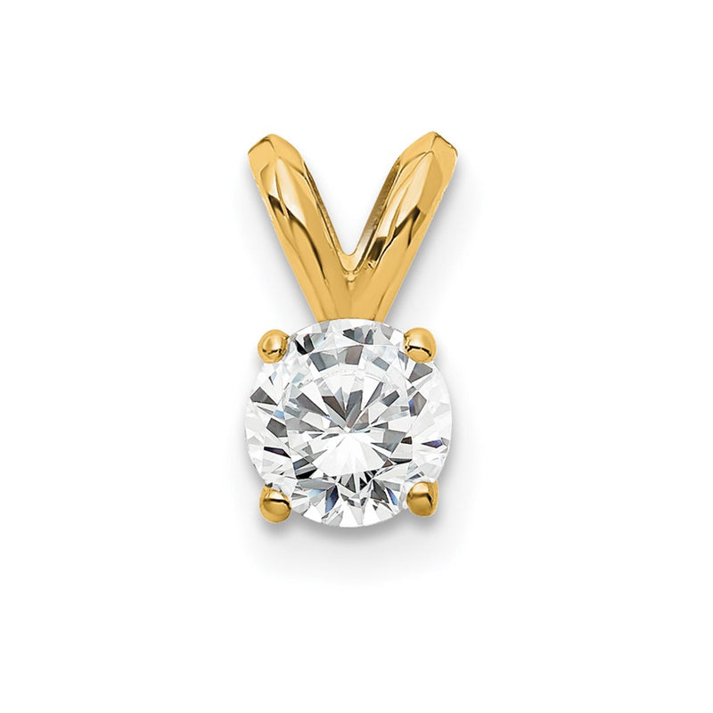 14k Yellow Gold 14k 1/4 carat Certified Lab Grown Diamond VS+ F+ Round Complete Four Prong Solitaire Pendant