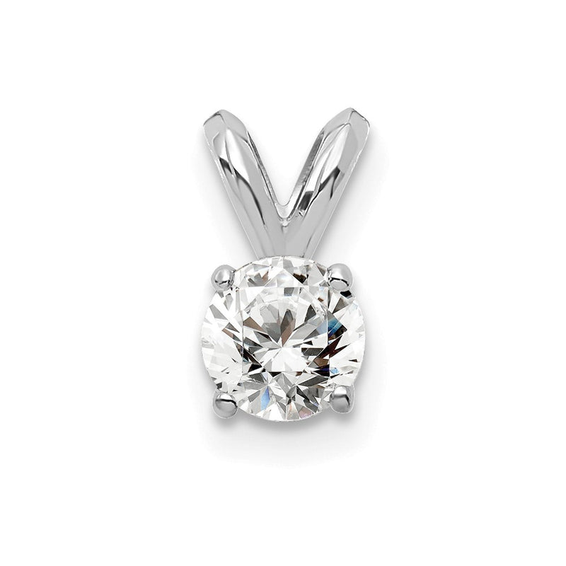 14k White Gold 1/4 Ct. Lab Grown Diamond VS/SI+ G+ Round Complete Four Prong Solitaire Pendant