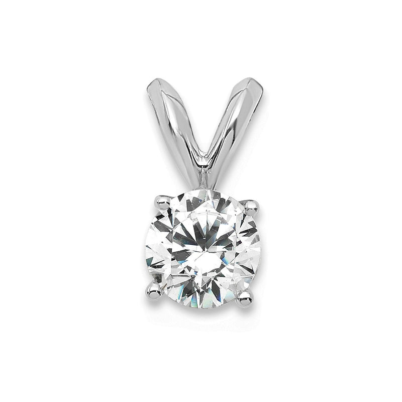 14k White Gold 14k White Gold 1/3 carat Lab Grown Diamond VS+ F+ Round Complete Four Prong Solitaire Pendant