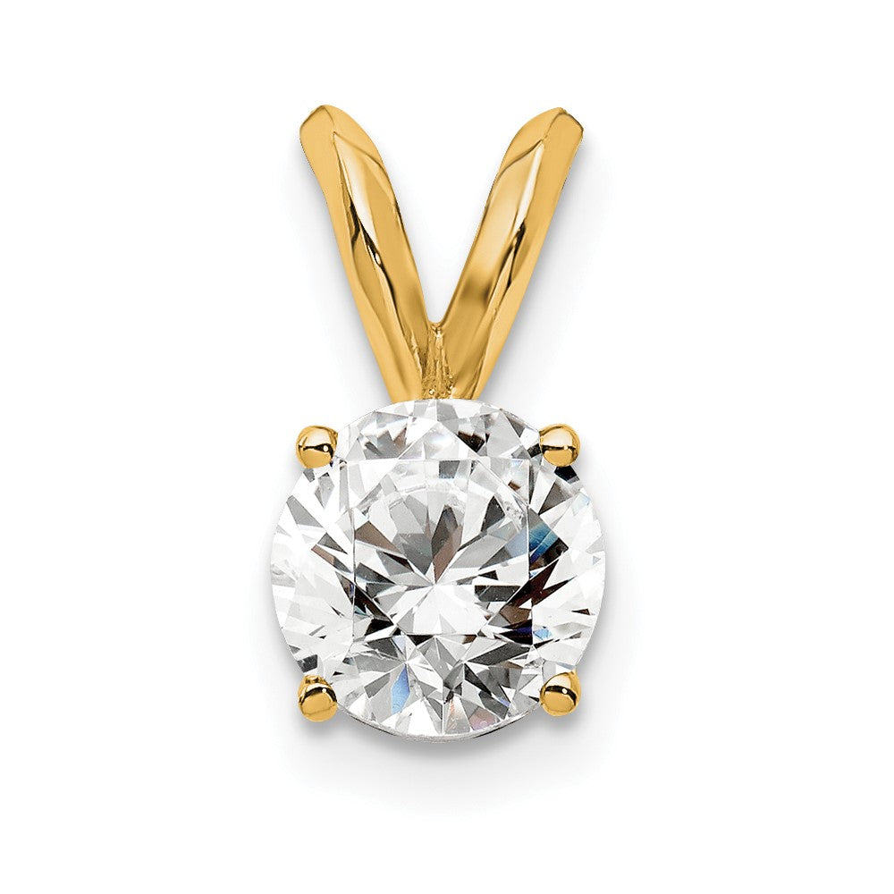 14k Yellow Gold 1/2 Ct. Lab Grown Diamond VS/SI+ G+ Round Complete Four Prong Solitaire Pendant