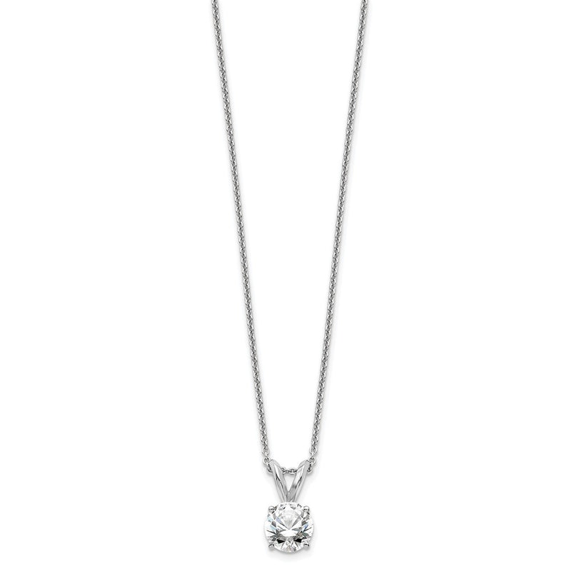 14k White Gold 1/2 Ct. Lab Grown Diamond VS/SI+ G+ Round Complete Four Prong 18 inch Solitaire Pendant Necklace