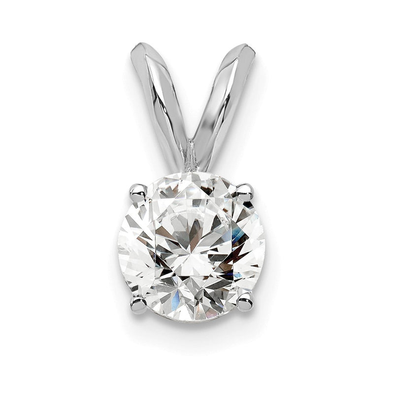 14k White Gold 14k White Gold 1/2 carat Lab Grown Diamond VS+ F+ Round Complete Four Prong Solitaire Pendant