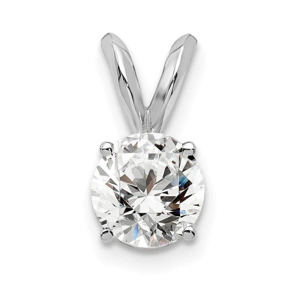 14k White Gold 1/2 Ct. Lab Grown Diamond VS/SI+ G+ Round Four Prong Solitaire Pendant